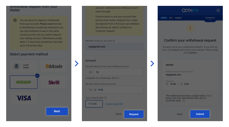 How to withdraw money from your trading account or Wallet, octafx deposit and withdrawal.